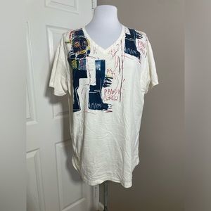 UNIQLO Jean Michel Basquiat Men’s Art Designer V Neck Tee Size XL
